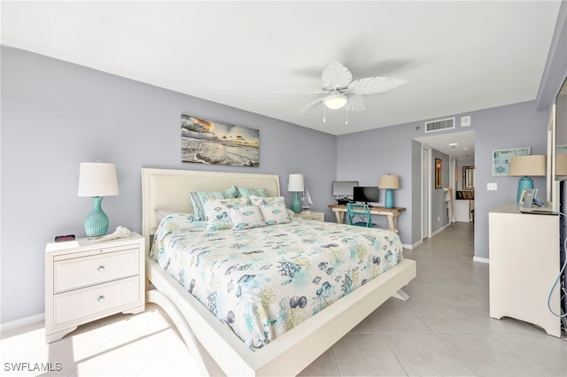 26235 Hickory Blvd Unit 9A, Bonita Springs, FL 34134 - bedroom with light tile patterned floors and a ceiling fan