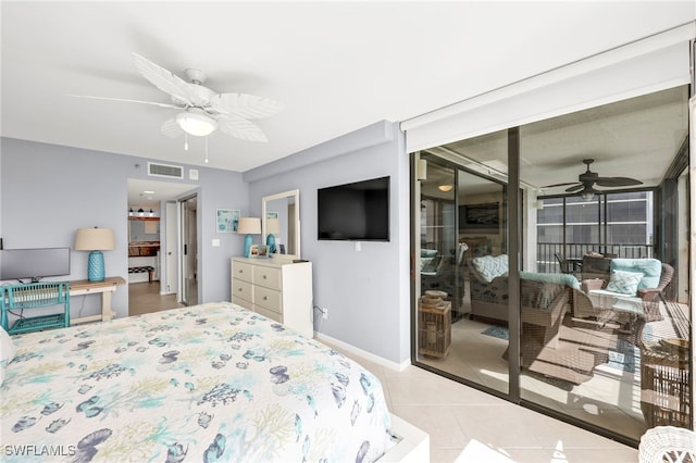 26235 Hickory Blvd Unit 9A, Bonita Springs, FL 34134 - bedroom with a closet, light tile patterned floors, and ceiling fan