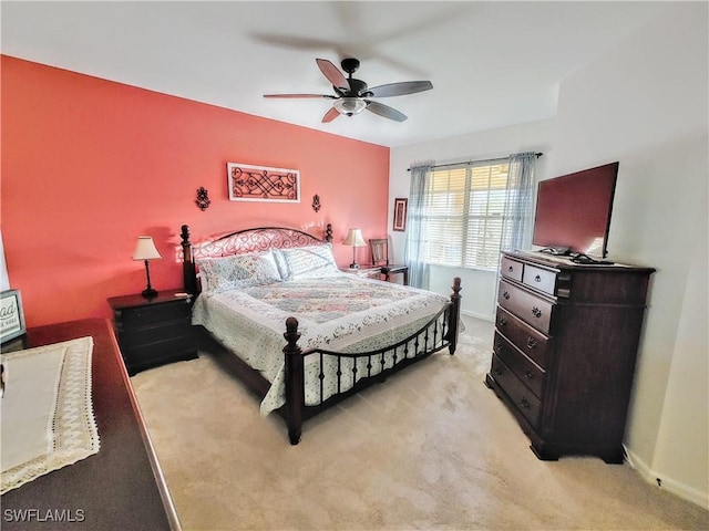 1776 Concordia Lake Cir Unit 2902, Cape Coral, FL 33909 - bedroom featuring light carpet, baseboards, and ceiling fan