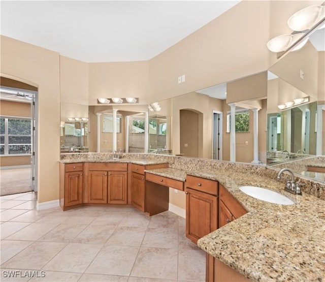 17091 Laurelin Ct, North Fort Myers, FL 33917 - full bathroom featuring plenty of natural light, tile patterned floors, and vanity