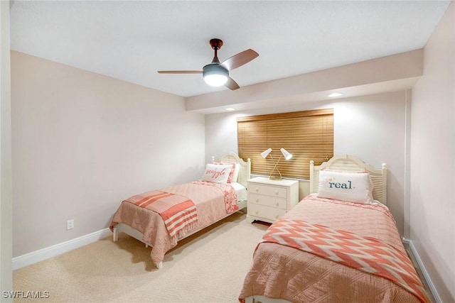 100 N Collier Blvd Unit 303, Marco Island, FL 34145 - bedroom featuring baseboards, carpet floors, ceiling fan, and recessed lighting