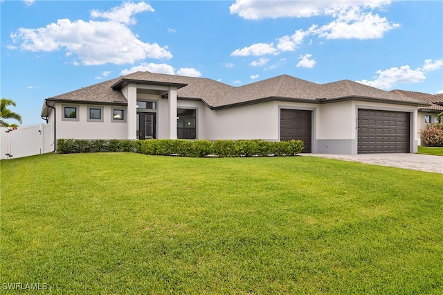 3318 NW 1st Ter, Cape Coral, FL 33993 - prairie-style house featuring an attached garage, stucco siding, and driveway