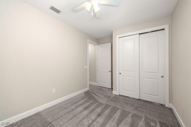 16176 Rosemallow Ln, Alva, FL 33920 - unfurnished bedroom featuring carpet flooring, a closet, and a ceiling fan