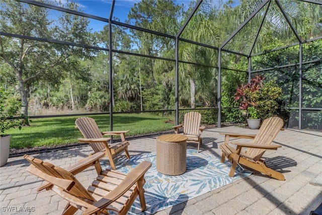 7327 Acorn Way, Naples, FL 34119 - view of patio featuring a lanai