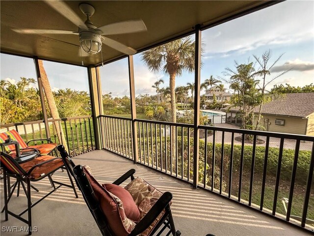 16750 Bocilla Palms Dr Unit 74, Bokeelia, FL 33922 - sunroom / solarium featuring ceiling fan