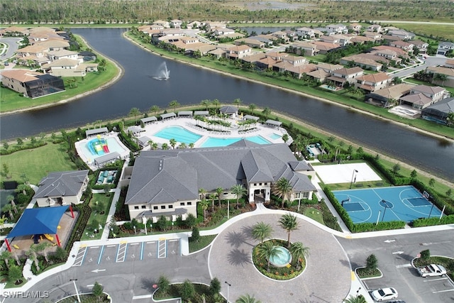 4119 Zelkova Ct, Naples, FL 34119 - aerial view of residential area featuring a nearby body of water and a pool area