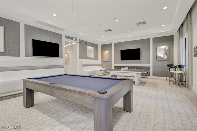 4119 Zelkova Ct, Naples, FL 34119 - game room with pool table, recessed lighting, and carpet