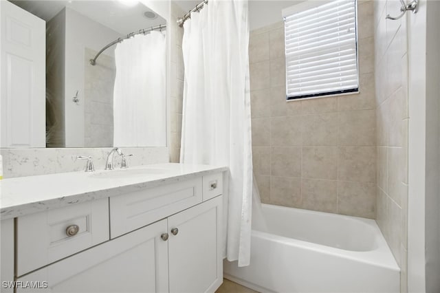 4119 Zelkova Ct, Naples, FL 34119 - bathroom featuring vanity and shower / bath combination with curtain
