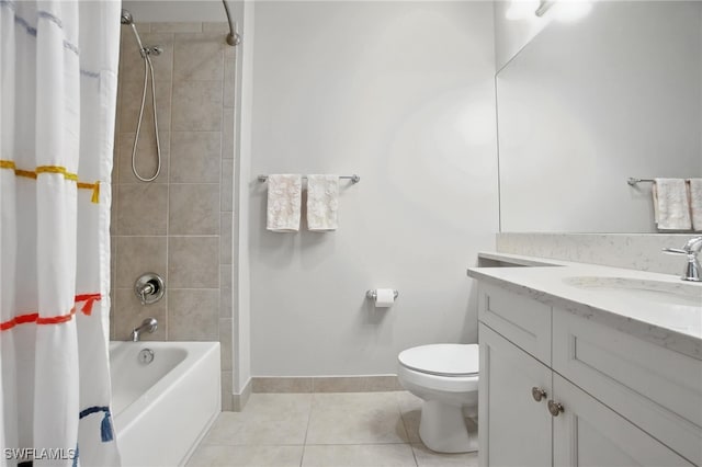4119 Zelkova Ct, Naples, FL 34119 - full bath with tile patterned floors, vanity, and shower / bath combination with curtain