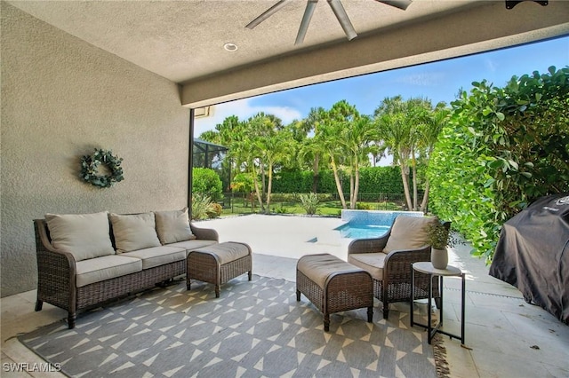 4119 Zelkova Ct, Naples, FL 34119 - view of patio / terrace featuring an outdoor hangout area and area for grilling