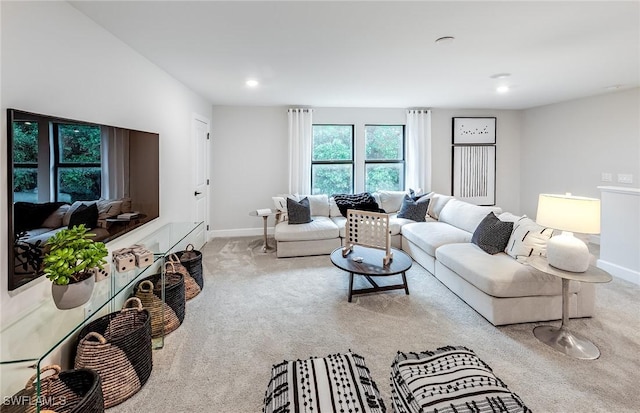 3706 Wild Sage Way, Alva, FL 33920 - carpeted living room with baseboards and recessed lighting