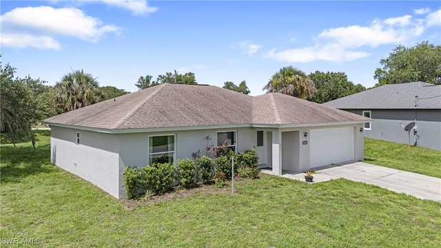 1429 Jabara Cir, Labelle, FL 33935 - single story home with driveway, stucco siding, a garage, and a front yard