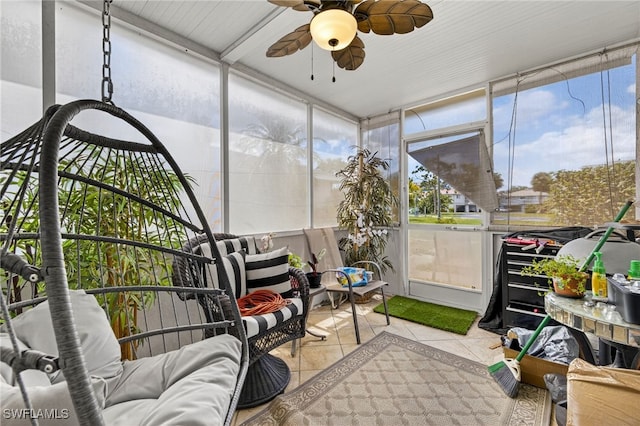 3291 Royal Canadian Trce Unit 3, Fort Myers, FL 33907 - sunroom / solarium featuring a ceiling fan