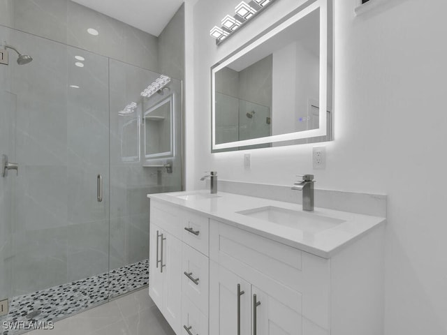 3301 8th St SW, Lehigh Acres, FL 33976 - full bath featuring a shower stall and double vanity