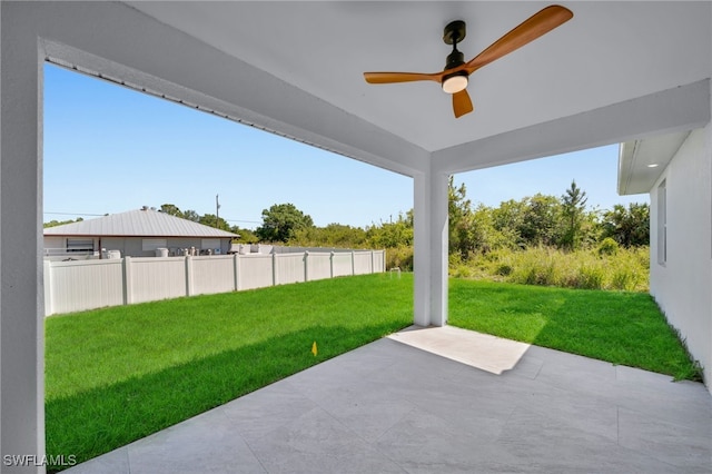 908 Barcia St E, Lehigh Acres, FL 33974 - view of yard featuring a patio and a ceiling fan