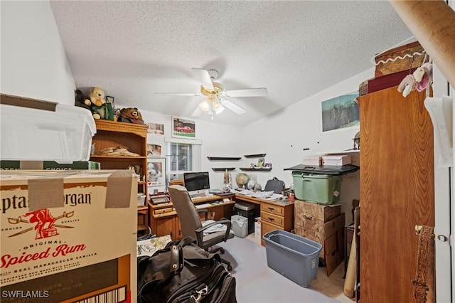 919 Manatee Rd, Naples, FL 34114 - office with a ceiling fan and a textured ceiling