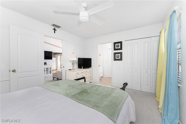 13100 S Mccall Rd Unit 112, Port Charlotte, FL 33981 - bedroom with a closet and ceiling fan