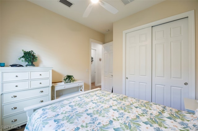 2977 Willow Ridge Ct, Fort Myers, FL 33905 - bedroom featuring a closet and a ceiling fan