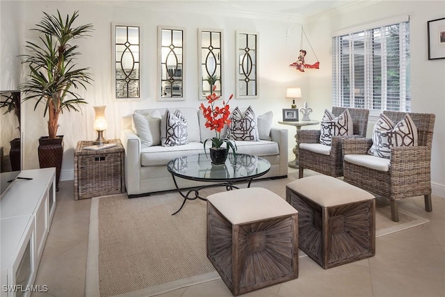 960 7th St S Unit 202, Naples, FL 34102 - living area with crown molding and baseboards