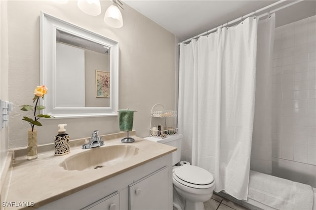 7152 Blanquilla Ct Unit 5, Fort Myers, FL 33908 - bathroom with vanity, shower / bathtub combination with curtain, and tile patterned floors