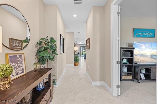 4012 E Hampton Cir, Alva, FL 33920 - hall featuring tile patterned floors and recessed lighting