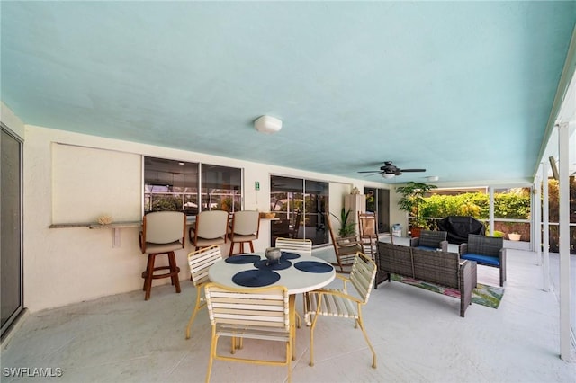 5301 SW 8th Pl, Cape Coral, FL 33914 - view of patio with an outdoor hangout area and a ceiling fan