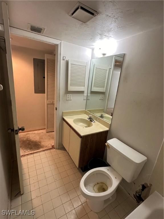 1224 Commonwealth Cir Unit N-203, Naples, FL 34116 - full bath featuring electric panel, vanity, and tile patterned floors