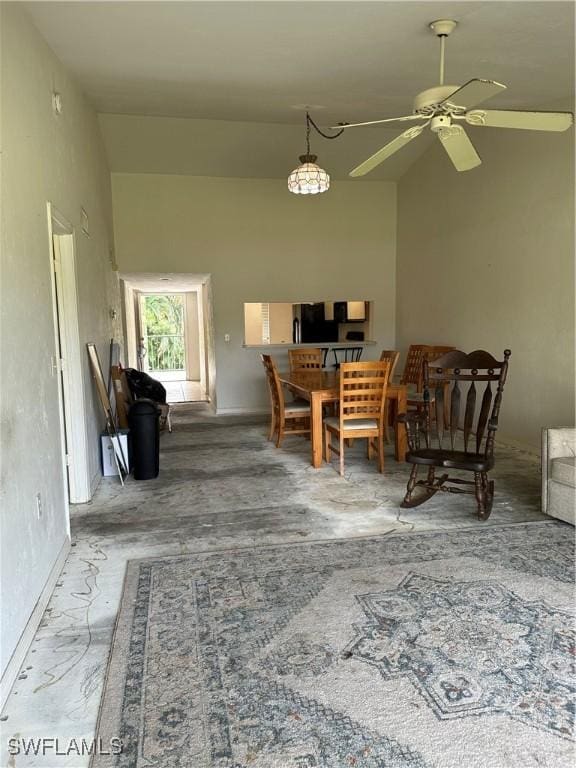 1224 Commonwealth Cir Unit N-203, Naples, FL 34116 - dining room with ceiling fan and baseboards