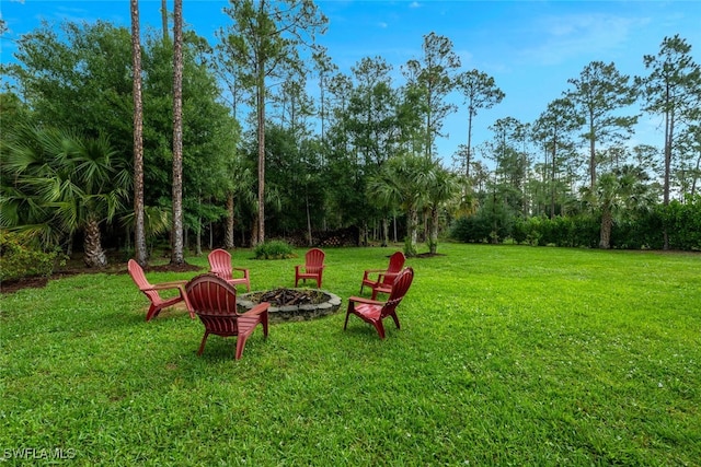 4345 6th Ave NE, Naples, FL 34120 - view of grassy yard featuring a fire pit