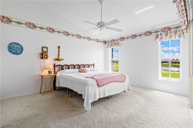 17770 Pineapple Palm Ct, North Fort Myers, FL 33917 - carpeted bedroom featuring a ceiling fan and lofted ceiling
