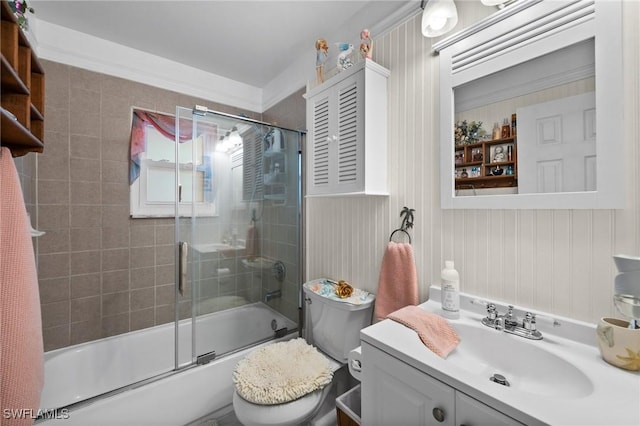4251 Island Cir Unit 3, Fort Myers, FL 33919 - bathroom featuring vanity and bath / shower combo with glass door