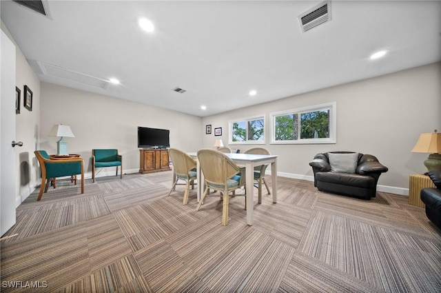 4251 Island Cir Unit 3, Fort Myers, FL 33919 - dining room with light carpet and recessed lighting