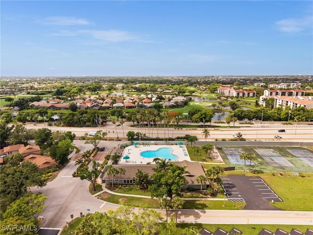 4251 Island Cir Unit 3, Fort Myers, FL 33919 - bird's eye view of a pool area and a nearby body of water