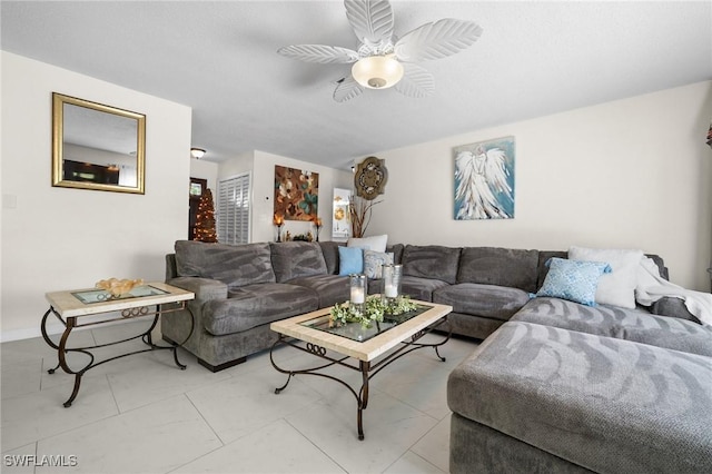 4251 Island Cir Unit 3, Fort Myers, FL 33919 - living area with ceiling fan
