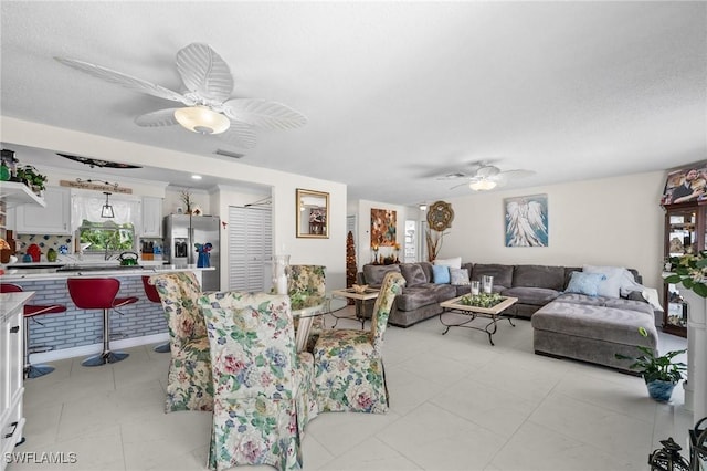 4251 Island Cir Unit 3, Fort Myers, FL 33919 - living area featuring ceiling fan