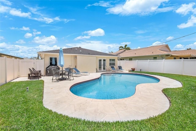 636 98th Ave N, Naples, FL 34108 - view of pool with french doors, a patio, and a fenced backyard