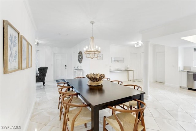636 98th Ave N, Naples, FL 34108 - dining room with a chandelier and light tile patterned flooring