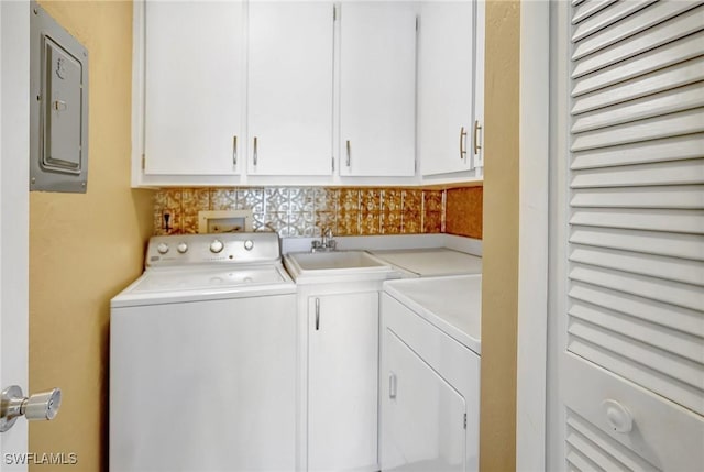 4210 SE 20th Pl Unit C2, Cape Coral, FL 33904 - washroom with cabinet space, washer and dryer, and electric panel
