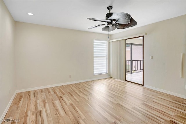 4210 SE 20th Pl Unit C2, Cape Coral, FL 33904 - unfurnished room featuring light wood finished floors, a ceiling fan, and recessed lighting