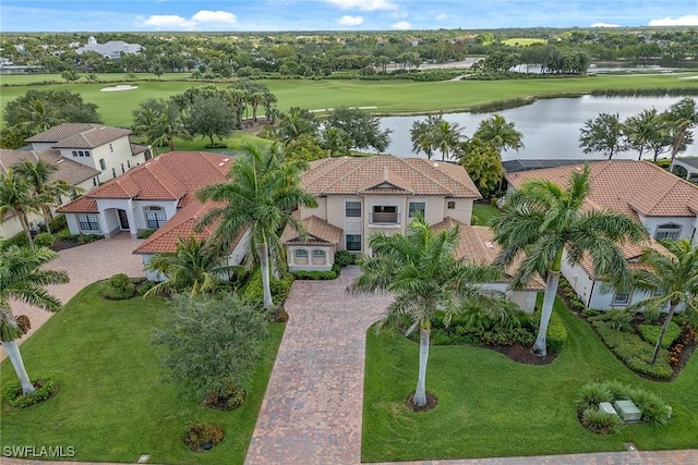 3441 Runaway Ln, Naples, FL 34114 - view from above of property featuring a large body of water and a golf course