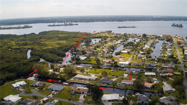 1721 Cascade Way N, Fort Myers, FL 33917 - aerial overview of property's location featuring a nearby body of water and nearby suburban area