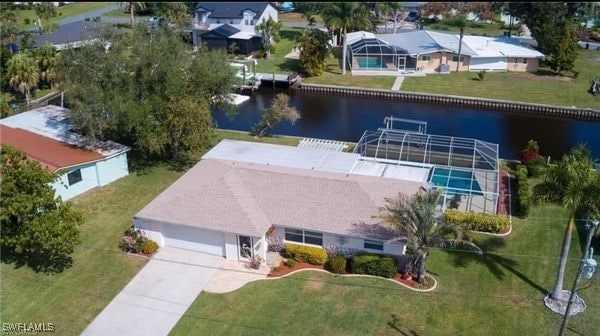 1721 Cascade Way N, Fort Myers, FL 33917 - aerial perspective of suburban area with a large body of water