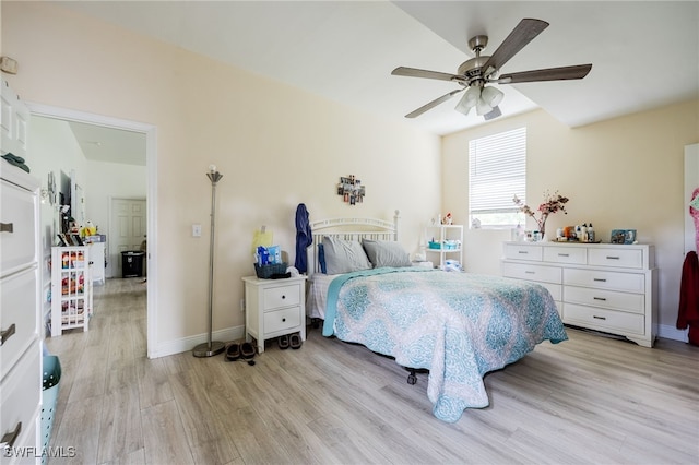 6011 Sea Grass Ln, Naples, FL 34116 - bedroom featuring light wood-style flooring and ceiling fan