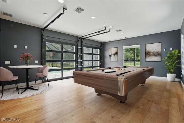 4740 5th Ave SW, Naples, FL 34119 - game room featuring billiards table, recessed lighting, and hardwood / wood-style floors
