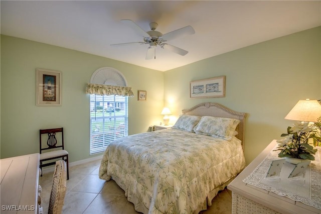 17791 Pineapple Palm Ct, North Fort Myers, FL 33917 - bedroom featuring light tile patterned floors and ceiling fan