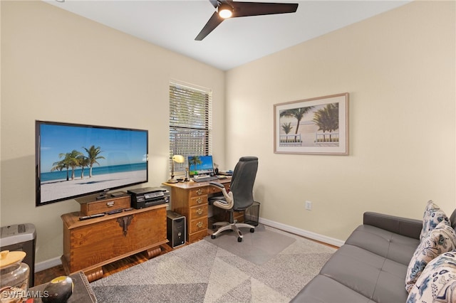 12905 Pastures Way, Fort Myers, FL 33913 - office space featuring a ceiling fan and baseboards