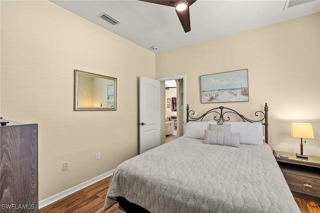12905 Pastures Way, Fort Myers, FL 33913 - bedroom featuring dark wood-style floors and ceiling fan