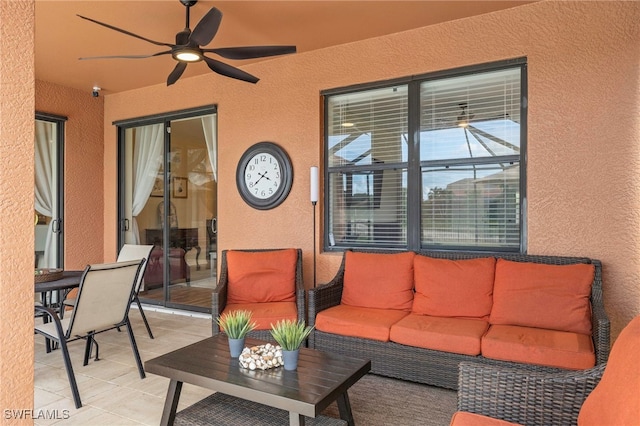 12905 Pastures Way, Fort Myers, FL 33913 - view of patio / terrace with outdoor lounge area and a ceiling fan