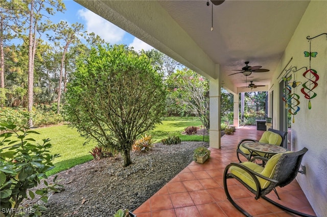 4000 Stonesthrow Ct, Naples, FL 34109 - view of patio / terrace with a ceiling fan