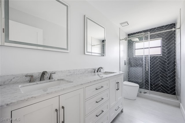12730 Kelly Palm Dr, Fort Myers, FL 33908 - full bathroom with double vanity and a stall shower